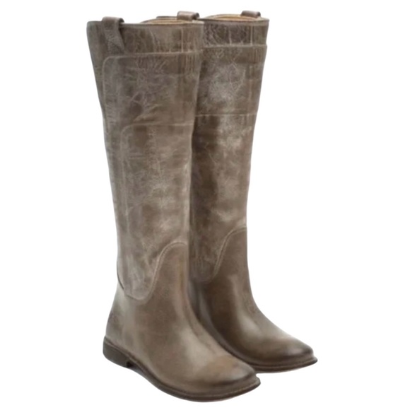 NWT, Frye Paige Tall Leather Riding Boots in Gray Vintage Sz 5.5 - Picture 1 of 12